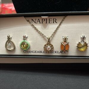 R18 Napier Changeable Necklace Set w/ 5 Interchangeable Pendants